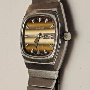 VINTAGE 70s Radiant Automatic Day/Date Swiss Tonneau Watch | Retro Blumar